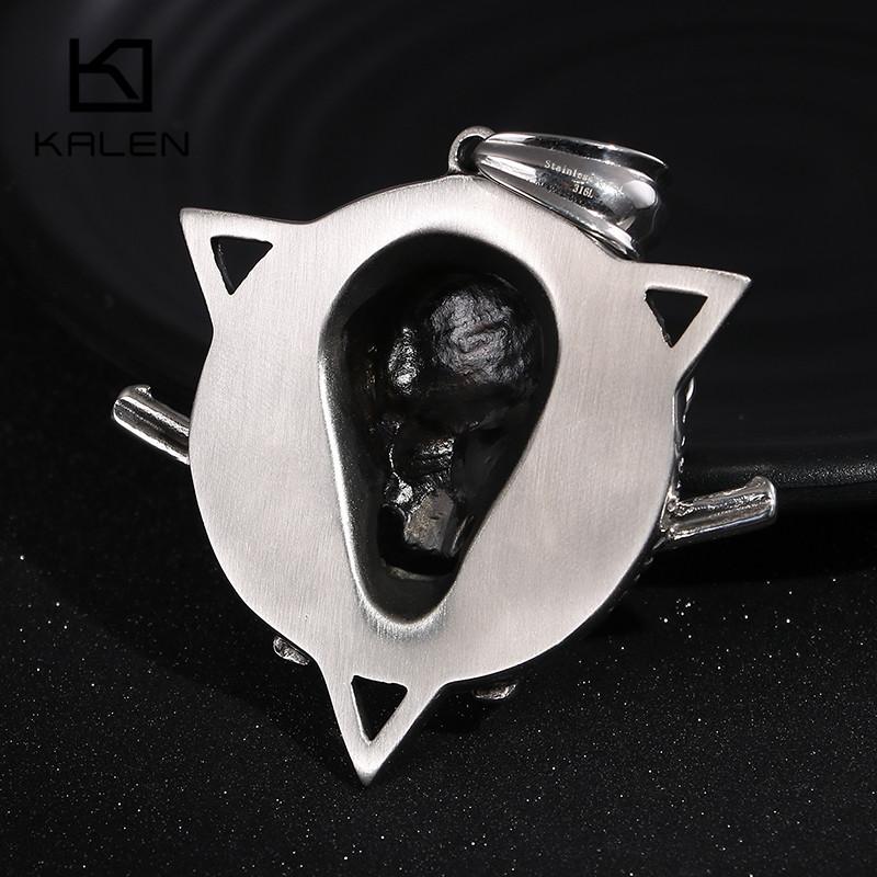 Gothic Skull with Guns Stainless Steel Triangle Pirate Skull Collar Necklace-Necklace Pendant-Rossny